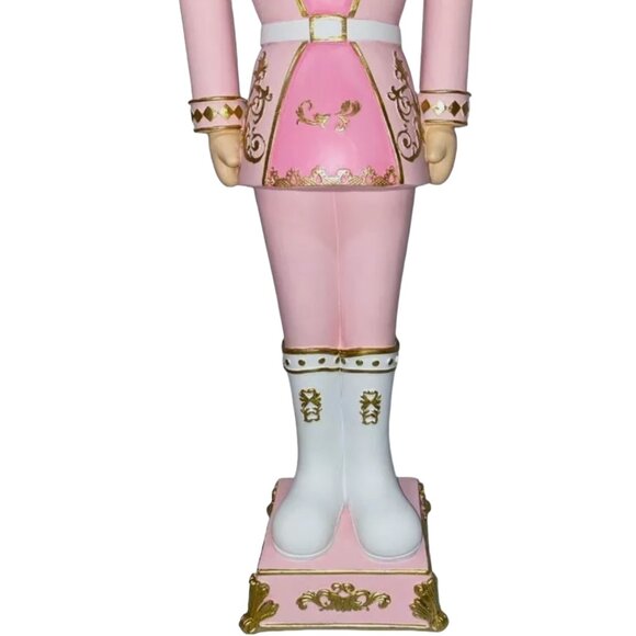 Christmas Pink Pastel 27" Colonel NUTCRACKER Icing Gold Elegant Soldier Large - Picture 5 of 9